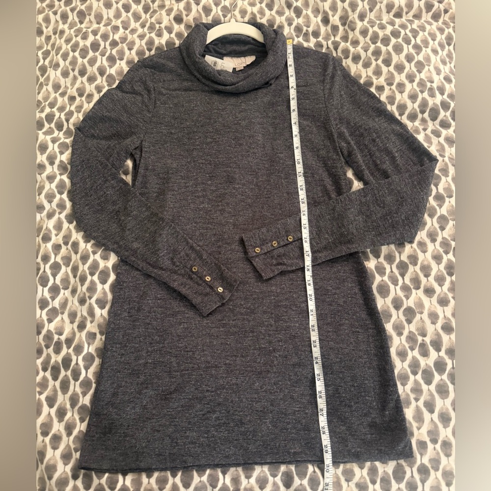 LOFT Tunic Sweater with Cowl Neck NWT Heather Gray